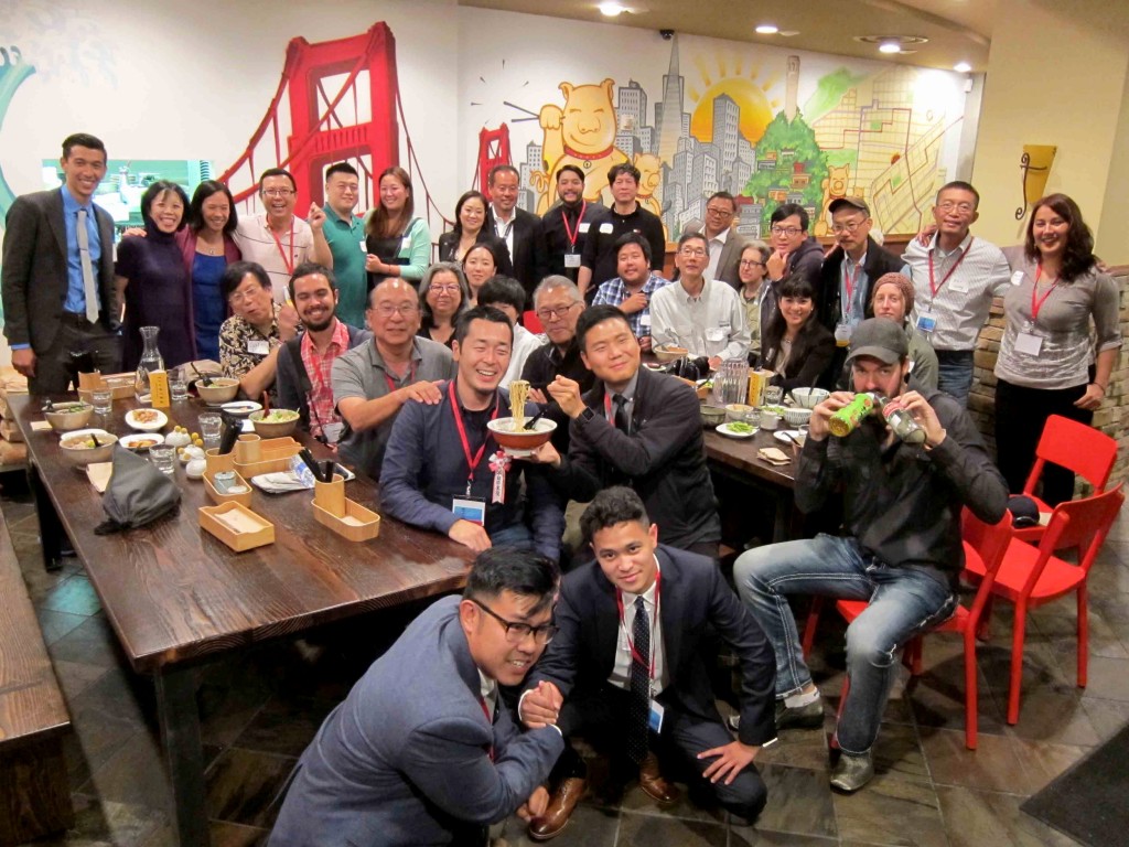 AAJA photographers group at Kirimachi Ramen restaurant honoring Dai Sugano of the San Jose Mercury News. Thursday, August 13, 2015 in San Francisco.